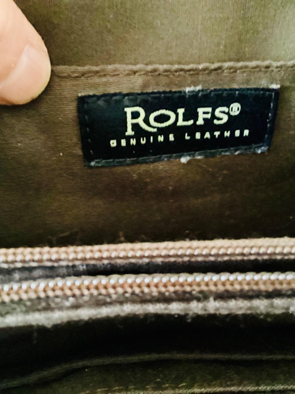 Vtg Rolfs Genuine Leather Small Brown Crossbody Purse Y2K Minimalist Travel Zip - Picture 9 of 13